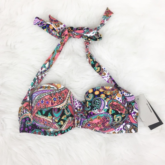Kenneth Cole Other - Kenneth Cole | Fun Multicolor Print Bikini Top-E75